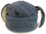 charcoal grey fleece bunny face hat