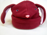 Raspberry polarfleece bunny hat