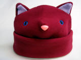 raspberry kitty cat winter ski hat