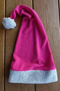 two foot long fleece pink santa hat