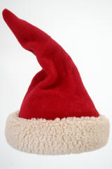 Warm polartec polar fleece santa hat with berber band