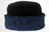 warm fleece pillbox hat black and navy
