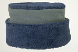 super warm pillbox hat blue and gray