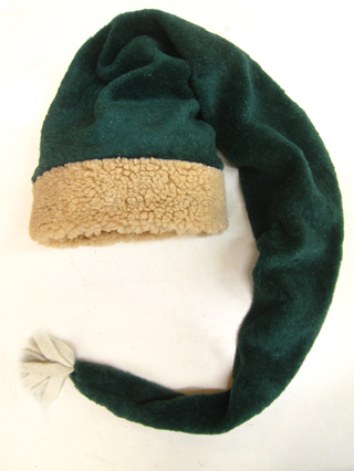 very long fleece handmade elf hat