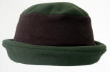 polarfleece cloche hat forest green and brown