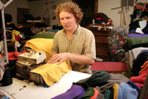 sewing at machine