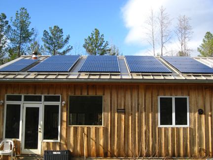 Solar PV panels on the mouse works studio house