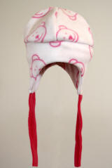 Baby Bomber Mountain hat Pink Bear pattern