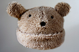 tan berber sherpa bear face hat