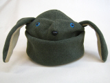 forest green polar fleece bunny hat