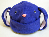 Purple winter fleece bunny hat