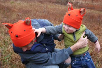 Kid polar fleece what does the fox say youth hat fun orange