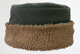 warm fleece pillbox tan and green